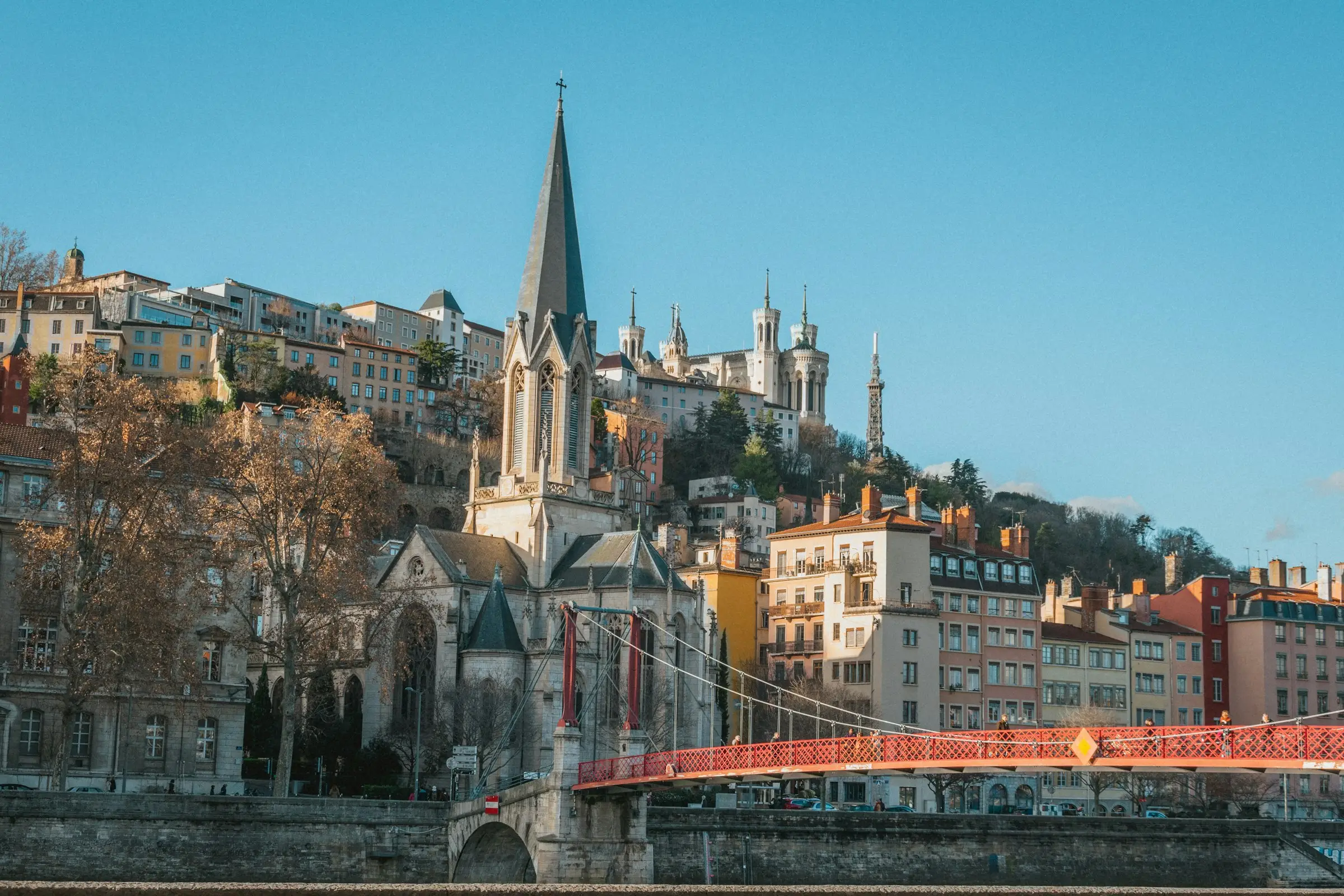 Lyon’da Saône Nehri ve eski şehir